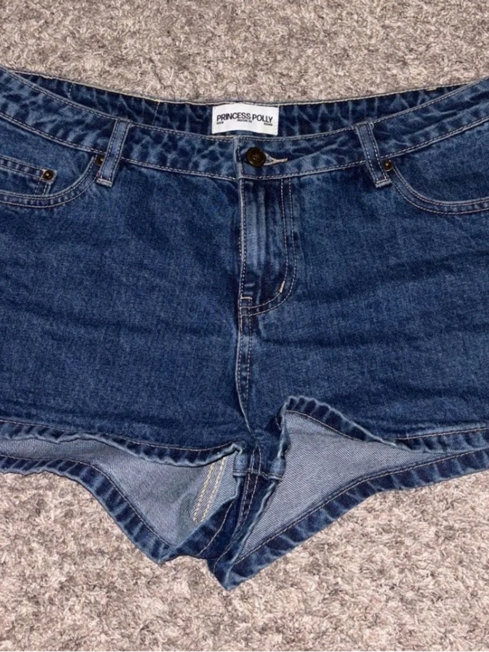 Princess Polly Dark Indigo High-Rise Denim Shorts